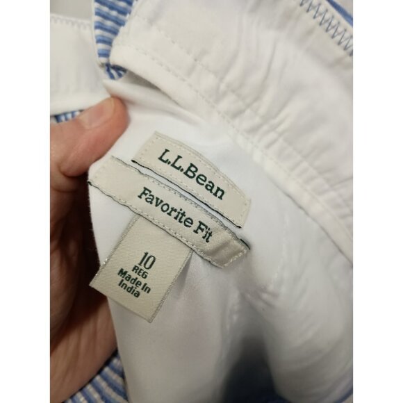 L.L. Bean Favorite Fit Womens Mini Skirt Size 10 Seersucker Striped Preppy - Picture 6 of 6